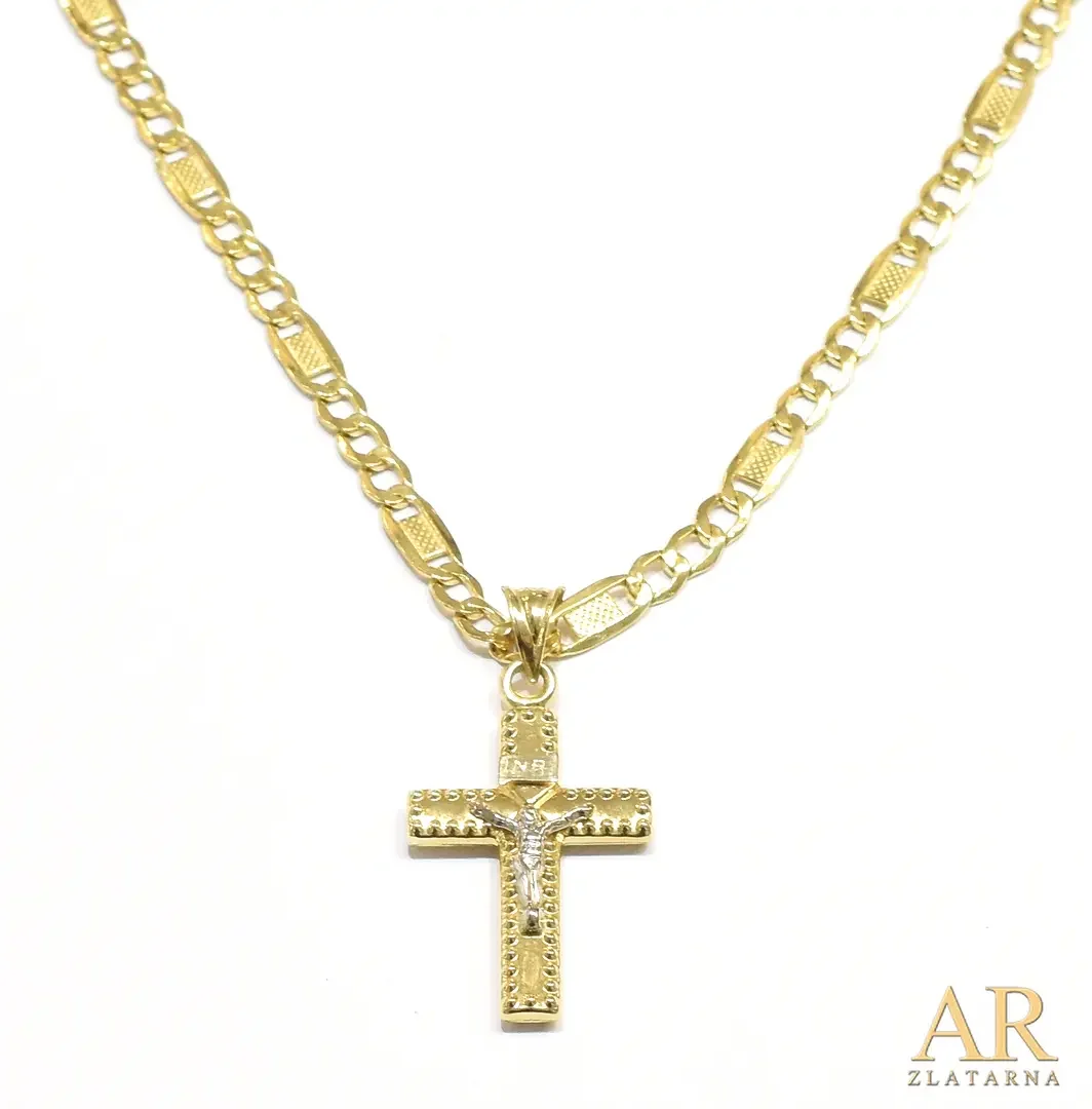Zlatna ogrlica Križ 60cm 