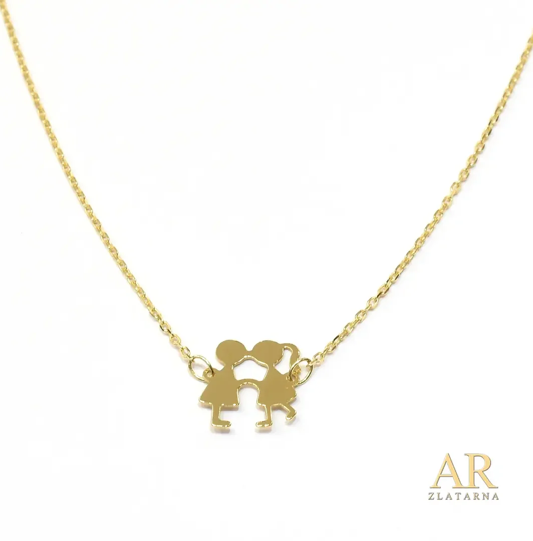 Zlatna ogrlica Brat i sestra  privjesak 45cm 