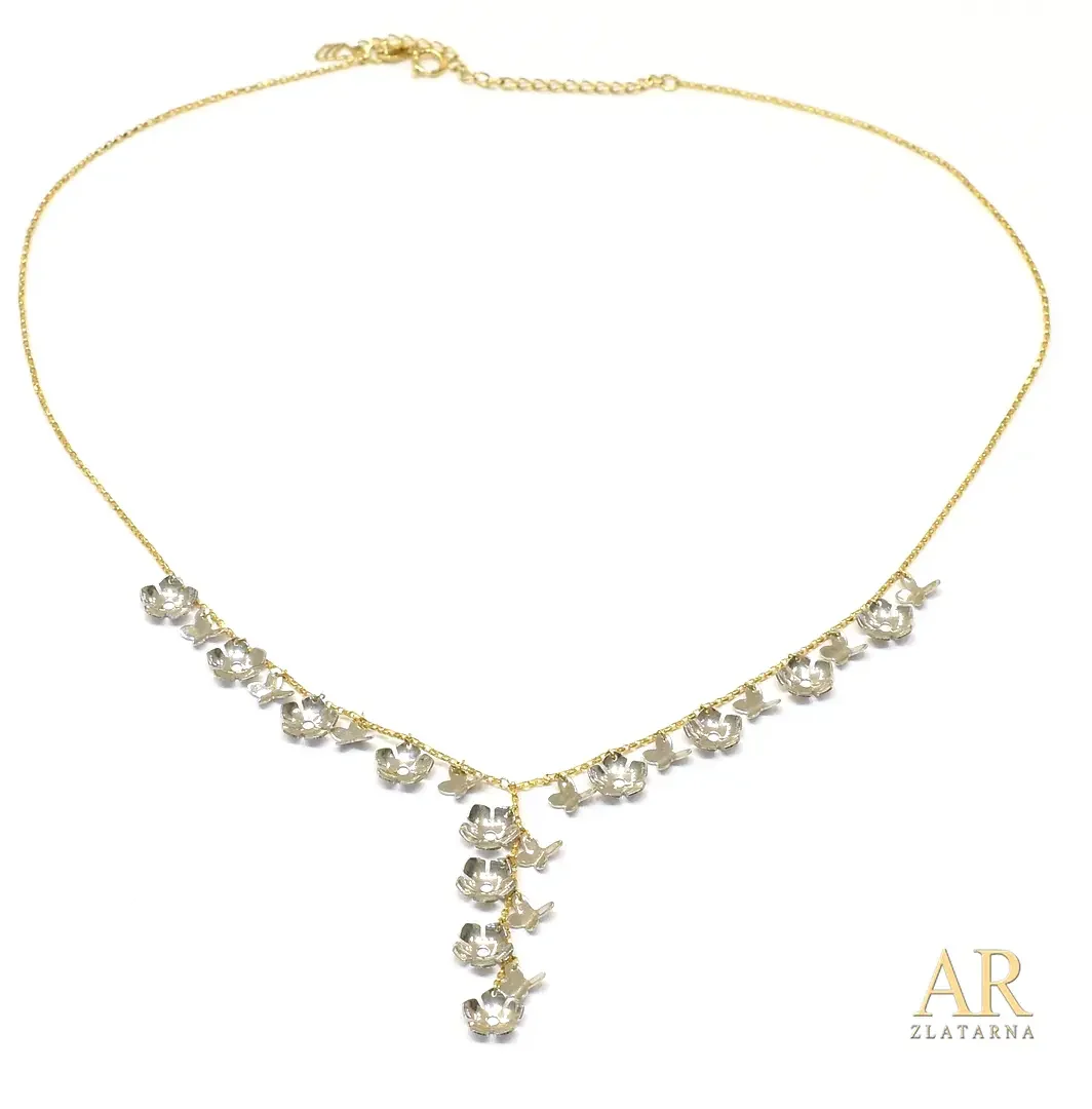 Zlatna ogrlica Leptirići  privjesci 45cm 