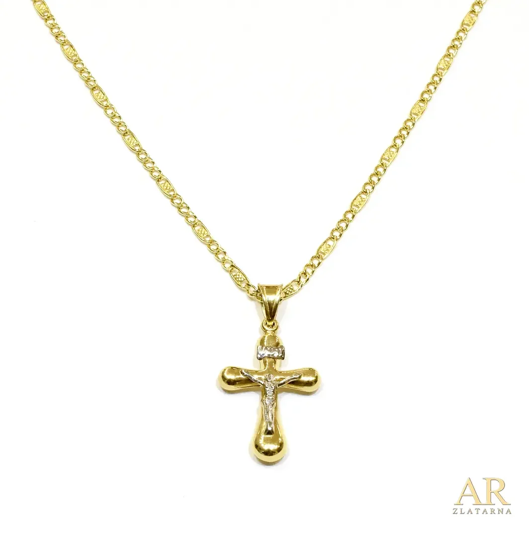 Zlatna ogrlica Križ zaobljeni  50cm 