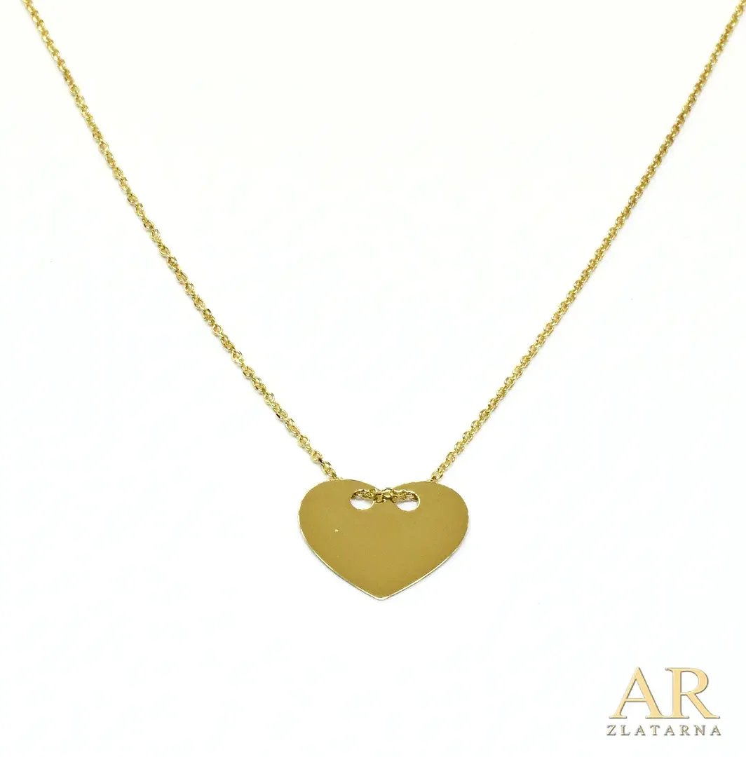 Zlatna ogrlica Srce privjesak  42cm 