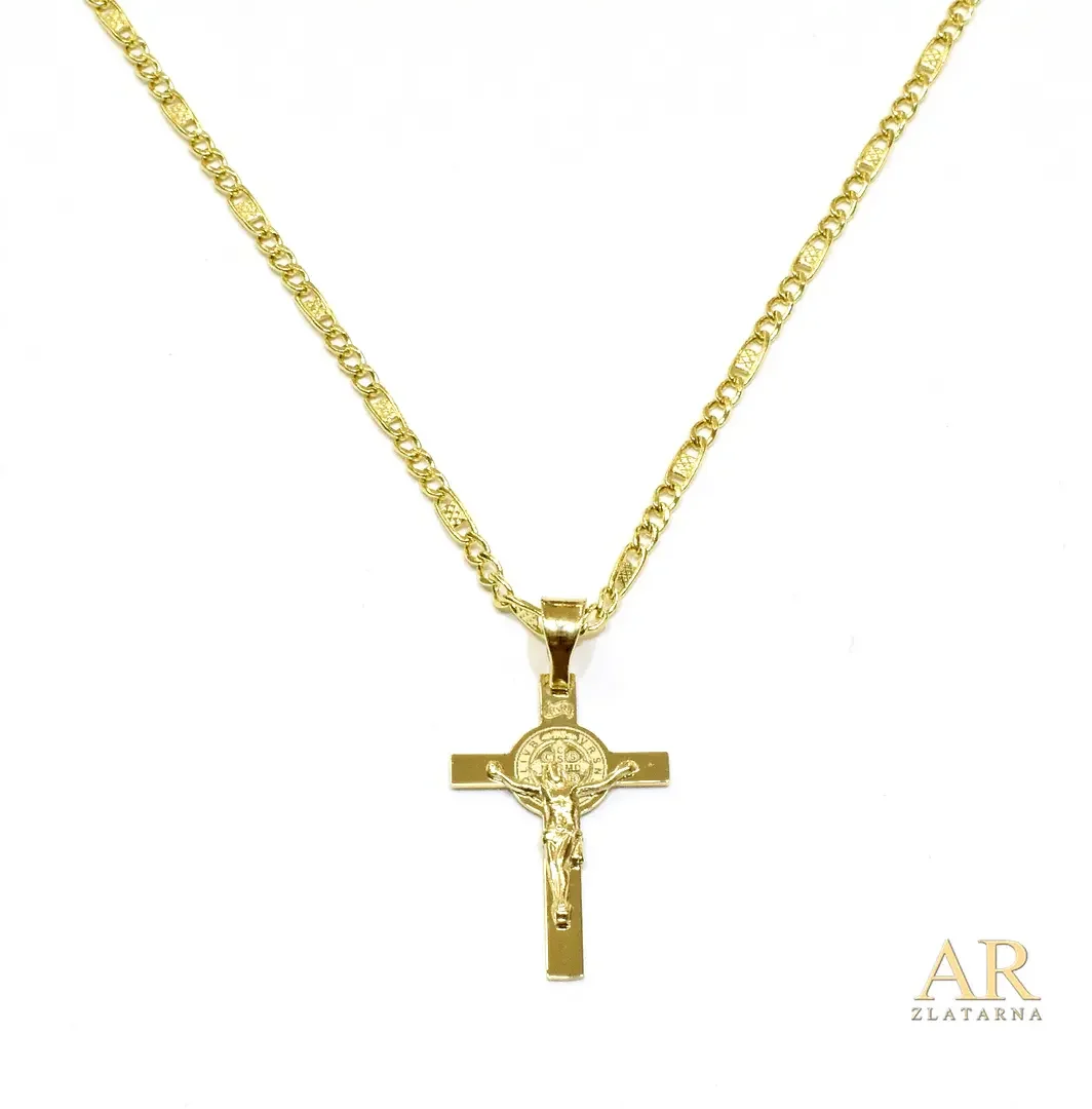 Zlatna ogrlica Križ privjesak  55cm