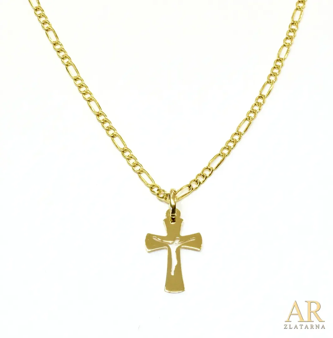 Zlatna ogrlica Križ impresija  55cm 