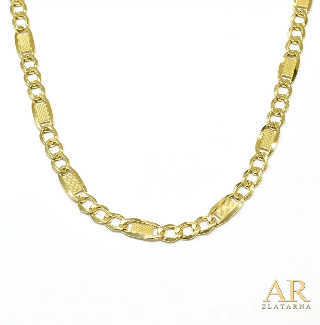 Zlatna ogrlica lančić 6.5mm  šuplje karike 60cm 