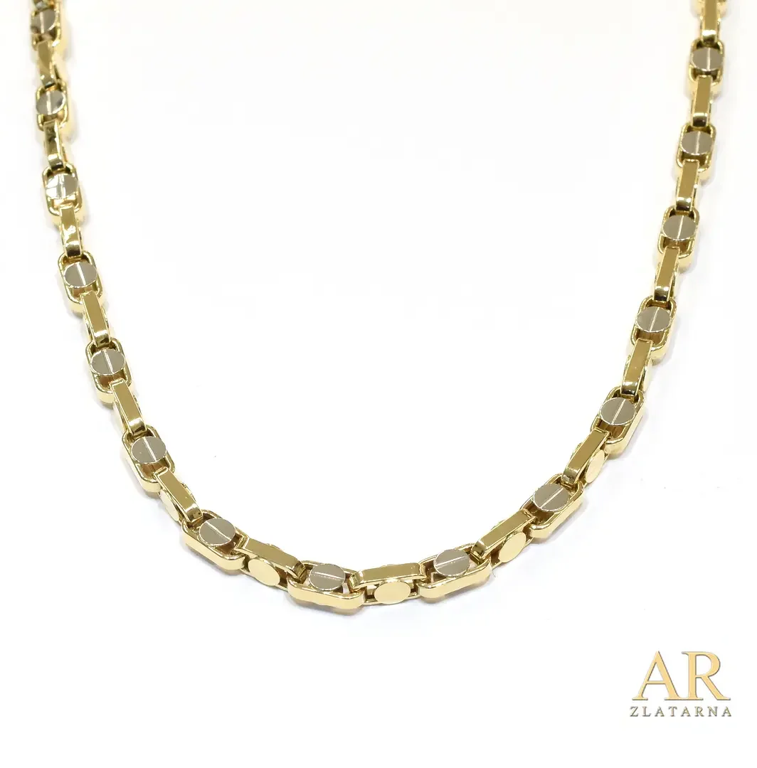 Zlatna ogrlica lančić  6.5×6.5mm šuplje karike 65cm 