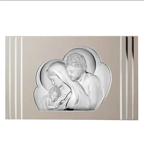 Srebrna slika Sveta Obitelj  51x82cm