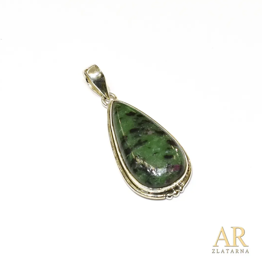 Srebrni privjesak poludragi  kamen model 1