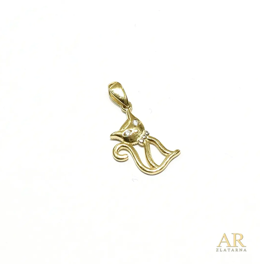 Zlatni privjesak Mačka model 2