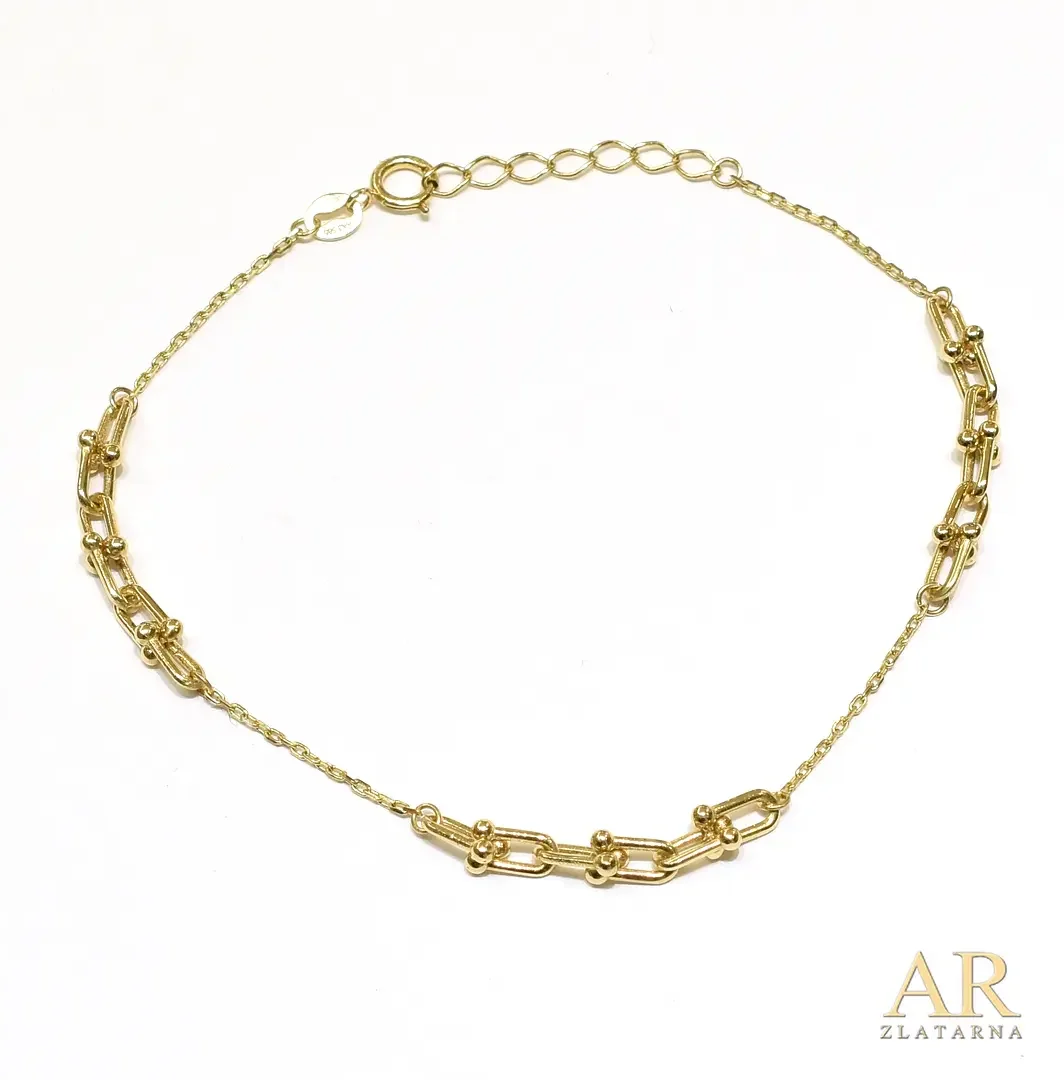 Zlatna narukvica lanac s  kuglicama Model 1