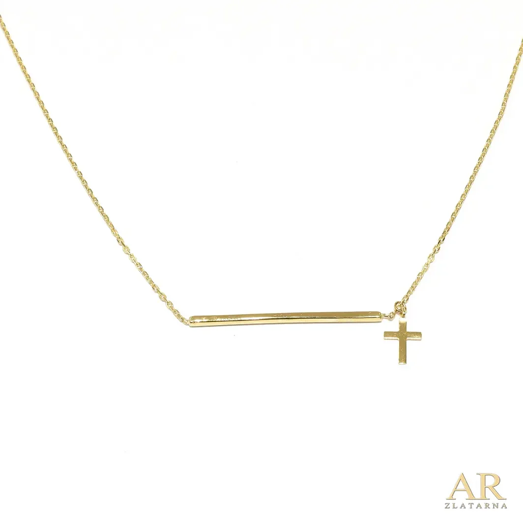 Zlatna ogrlica Križ i dodatak