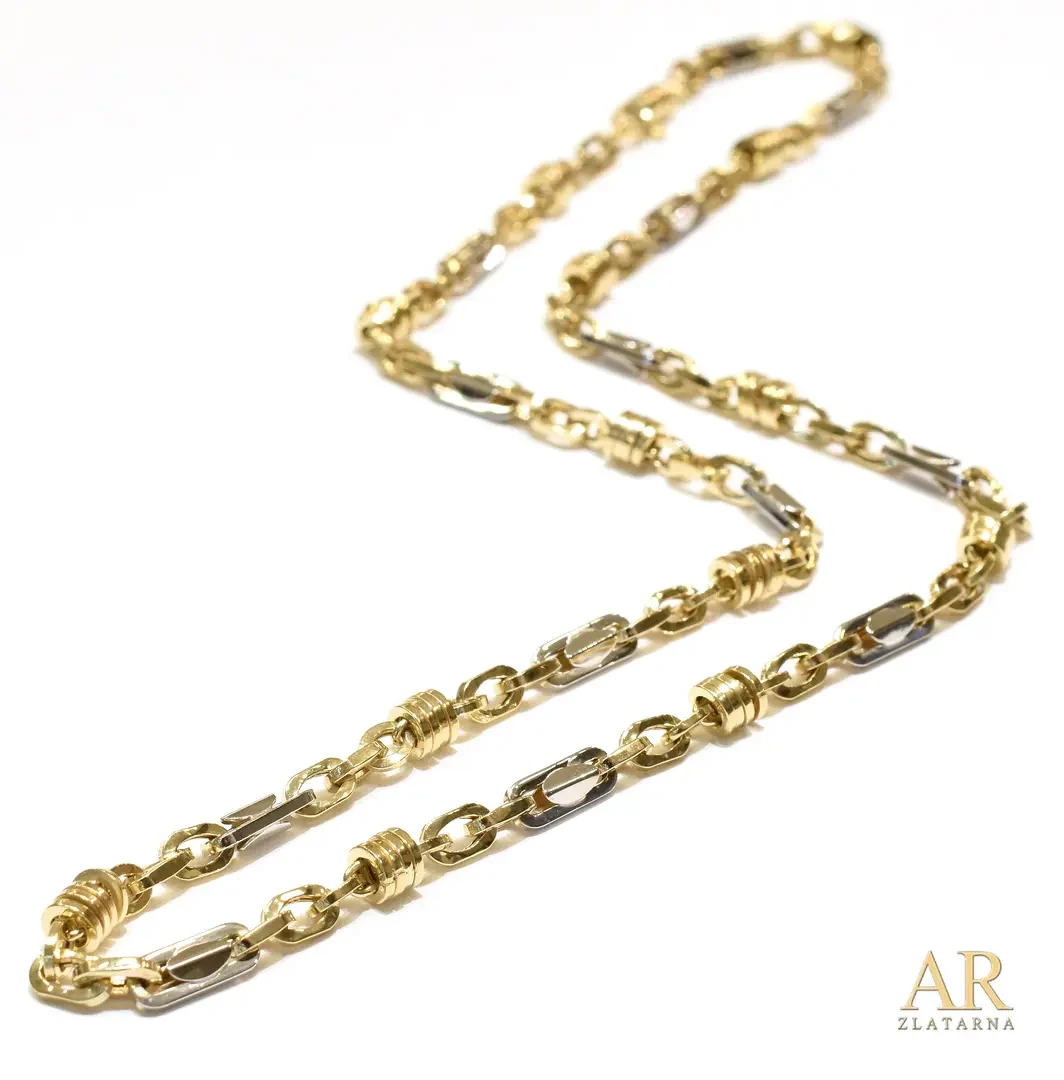 Zlatni lančić bijelo žuto 4.5  mm