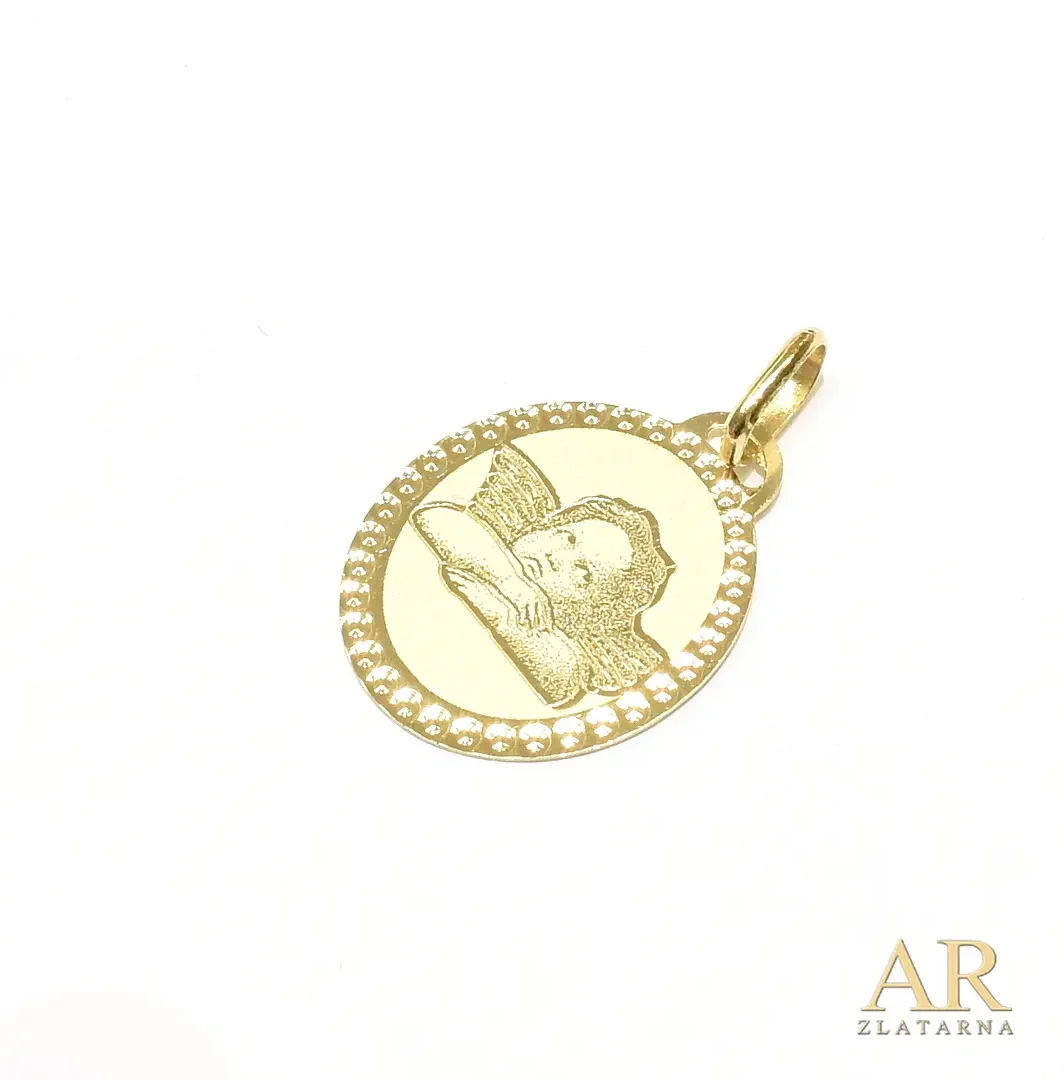 Zlatni privjesak Anđeo ovalni