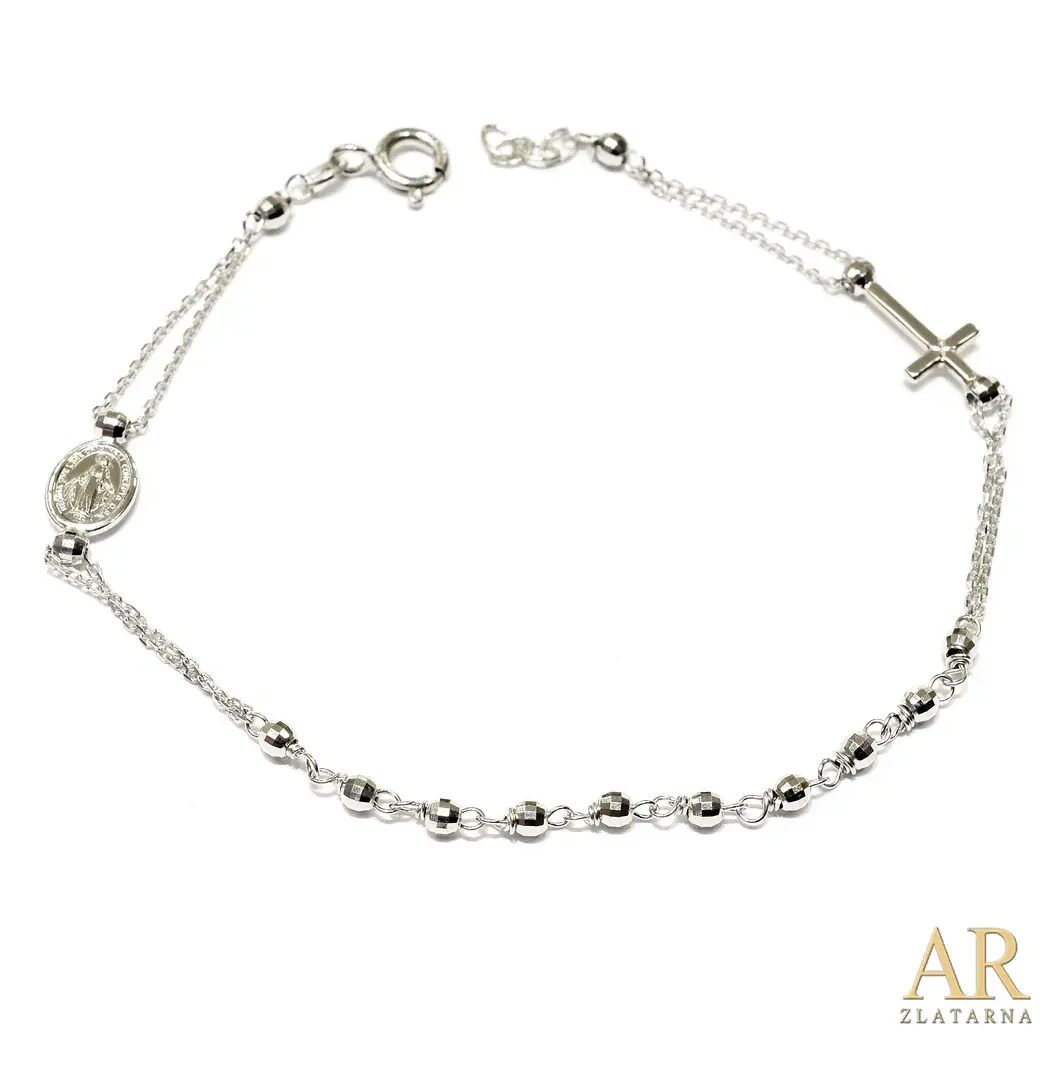 Zlatna narukvica Krunica  bijelo zlato