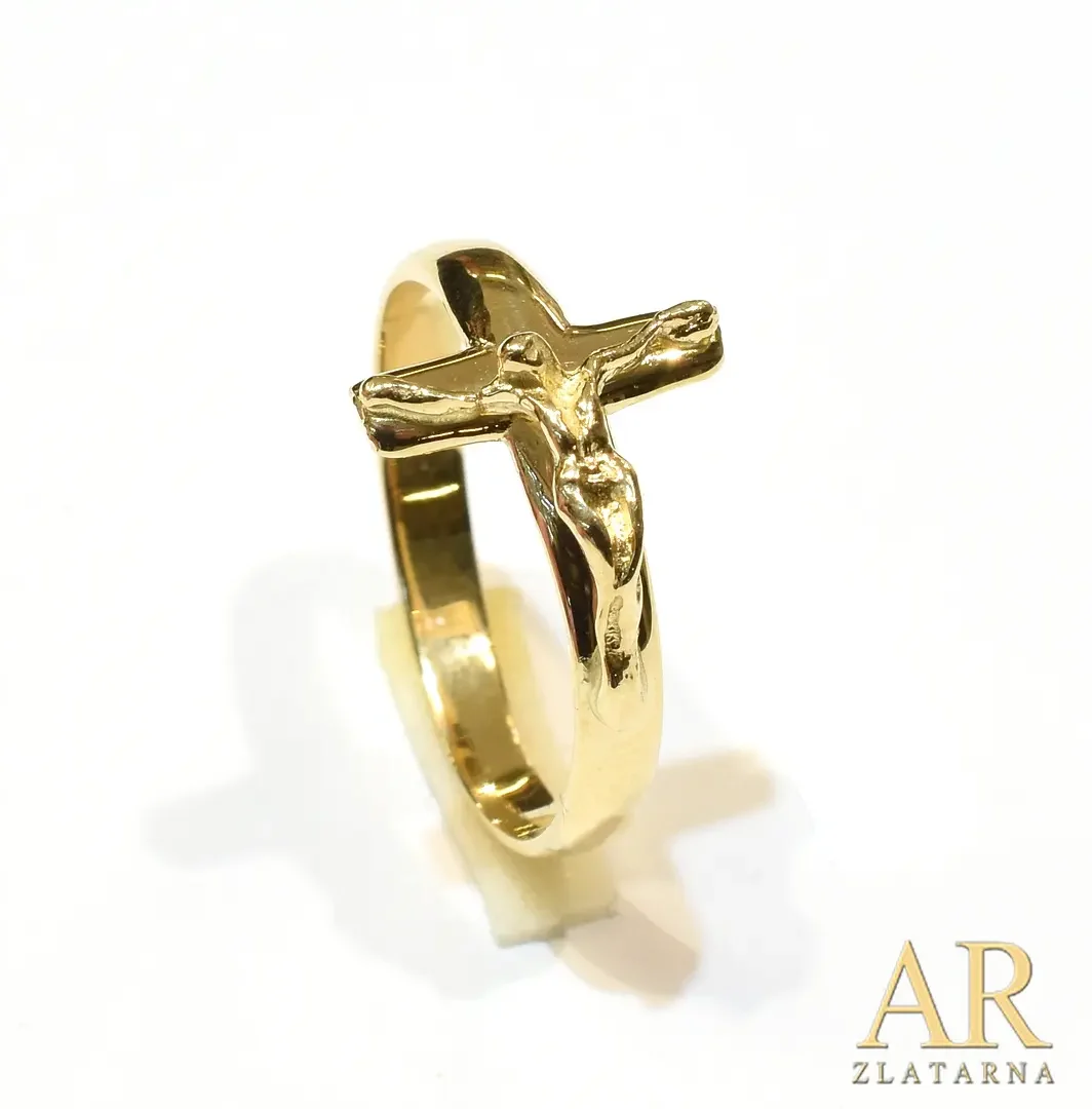 Zlatni prsten Križ Model 1