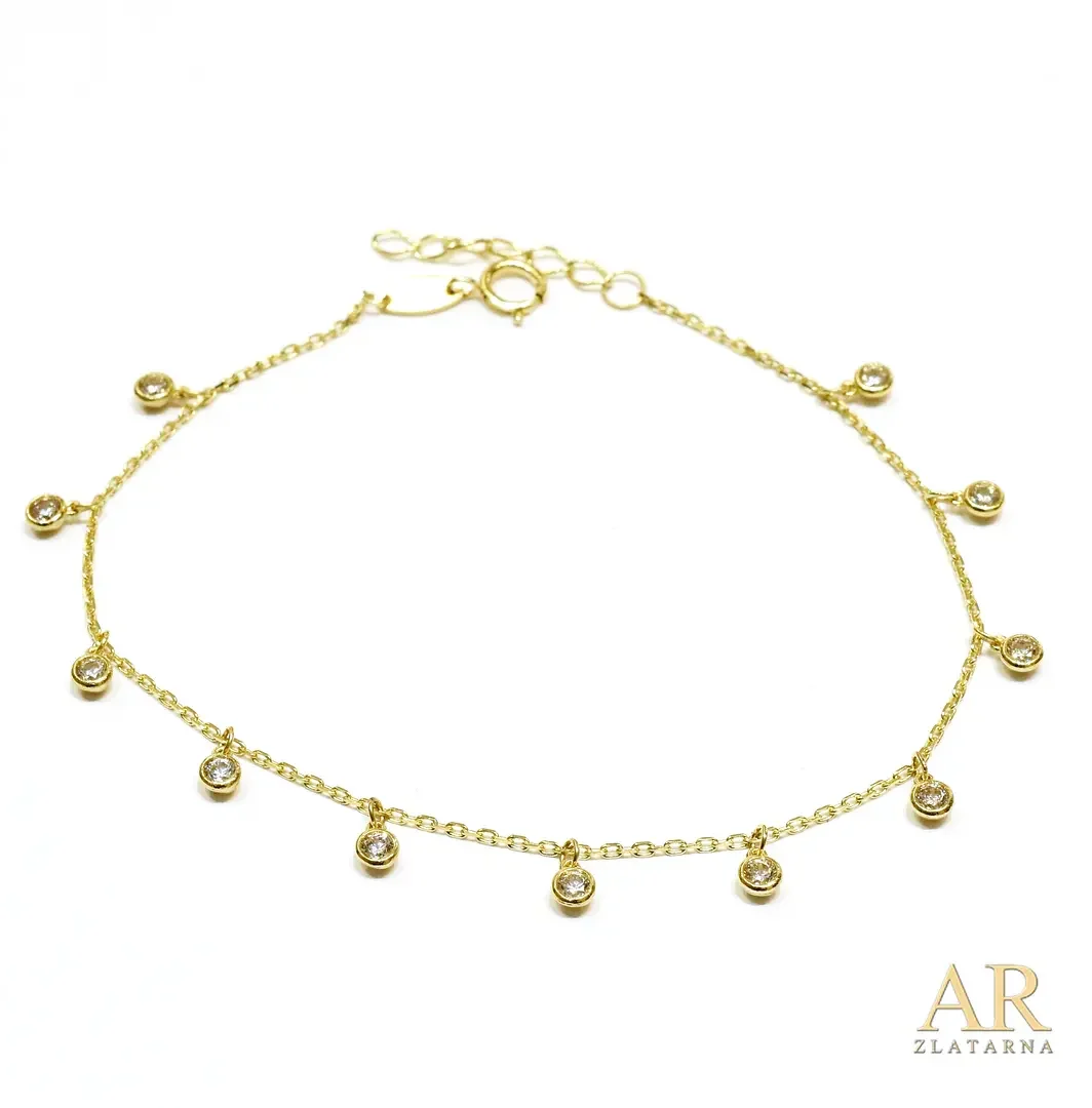 Zlatna narukvica viseći Cirkoni