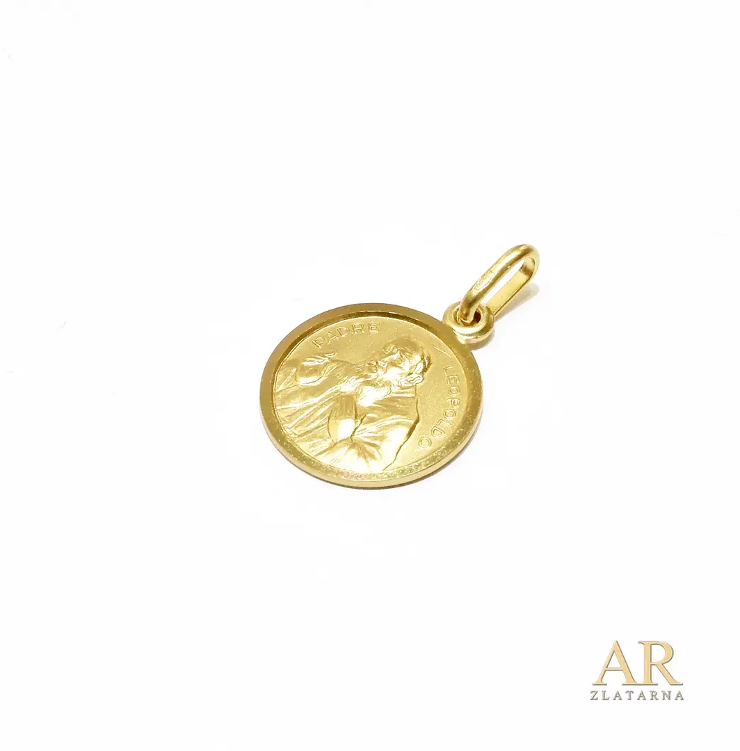 Zlatni privjesak Sveti Leopold 15mm
