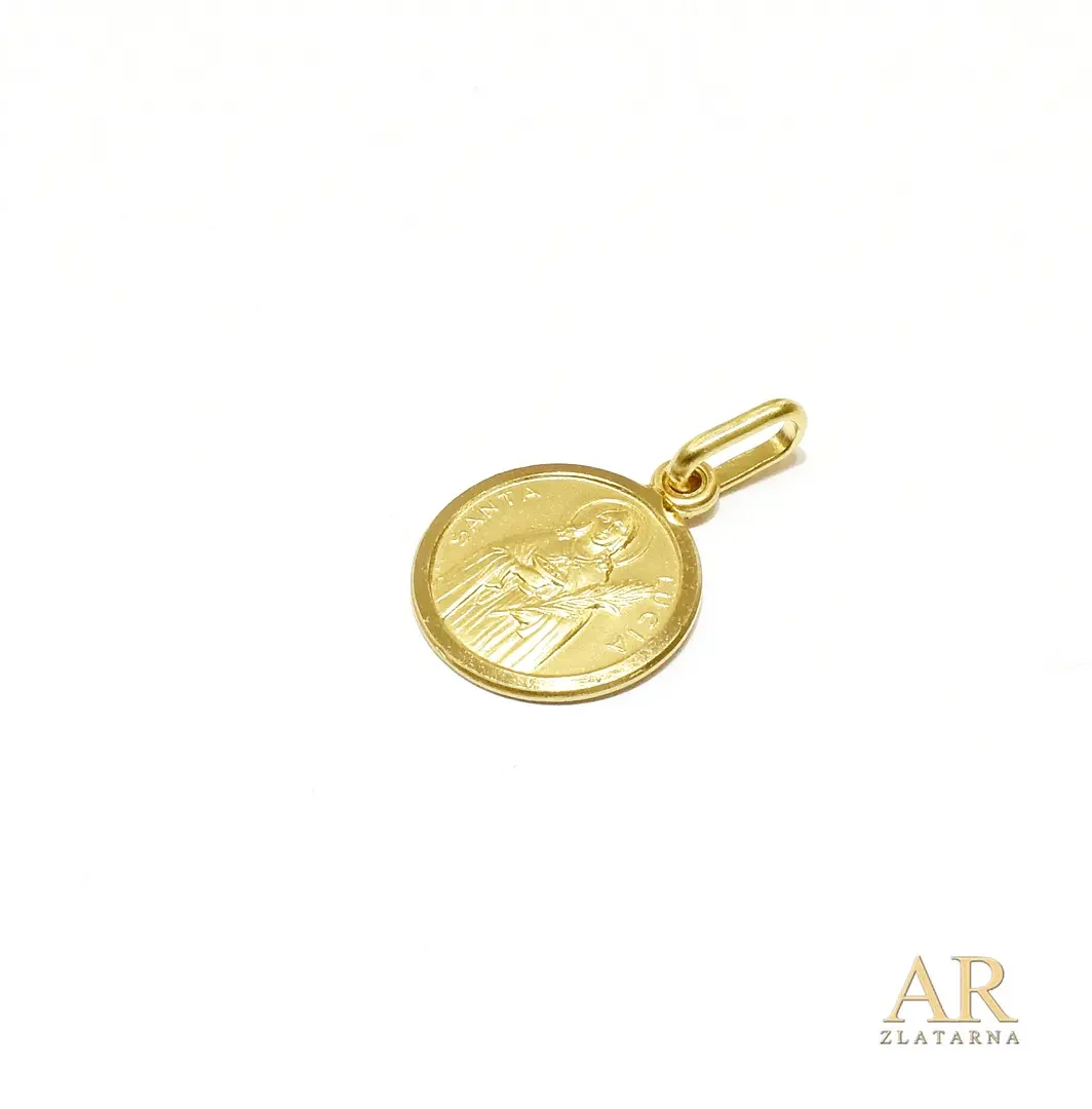 Zlatni privjesak Sveta Lucija 13mm mini
