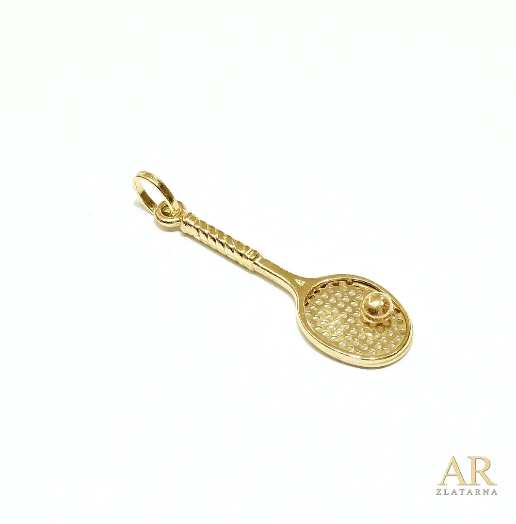 Zlatni privjesak Teniski reket Model 1