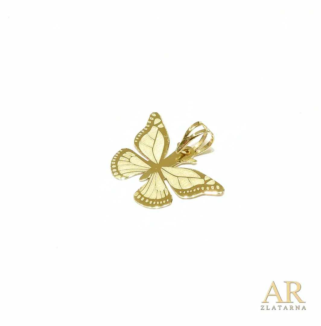 Zlatni privjesak Leptir mat sjaj