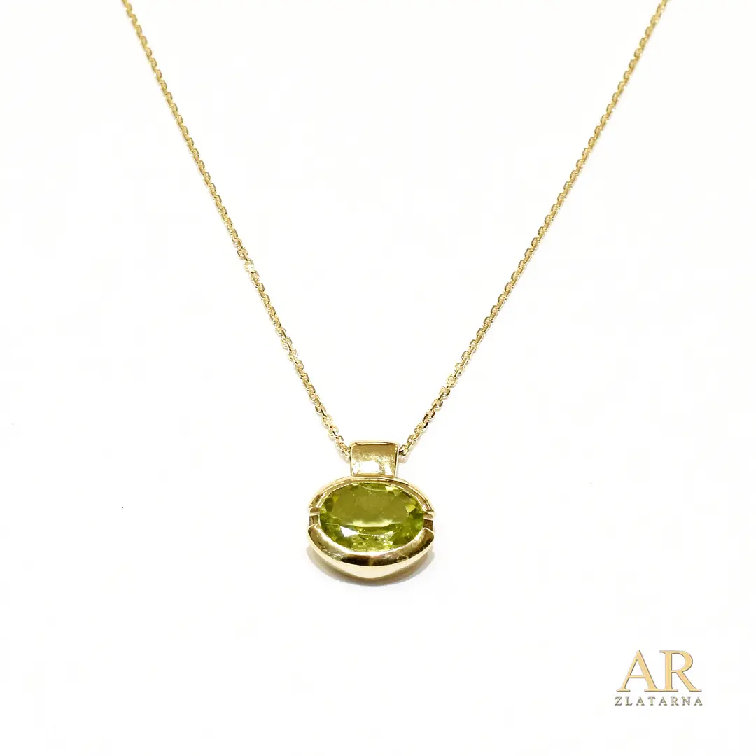 Zlatna ogrlica Peridot model 4