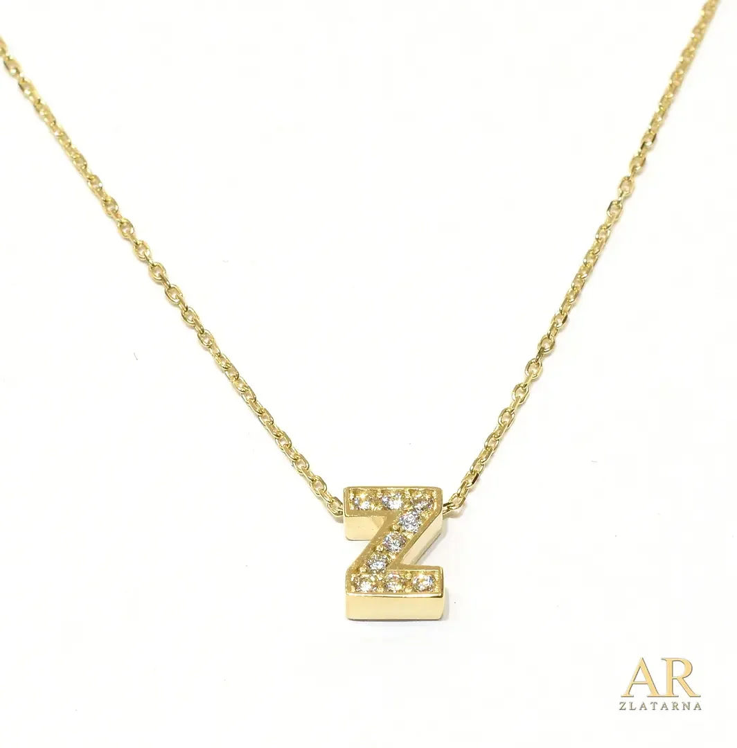Zlatna ogrlica slovo Z
