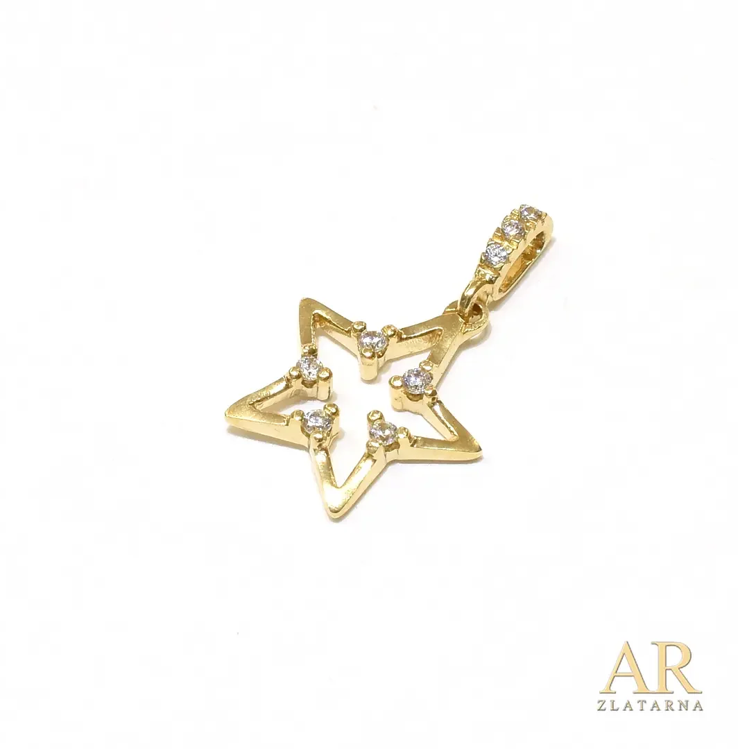 Zlatni privjesak zvijezda sa cirkonima