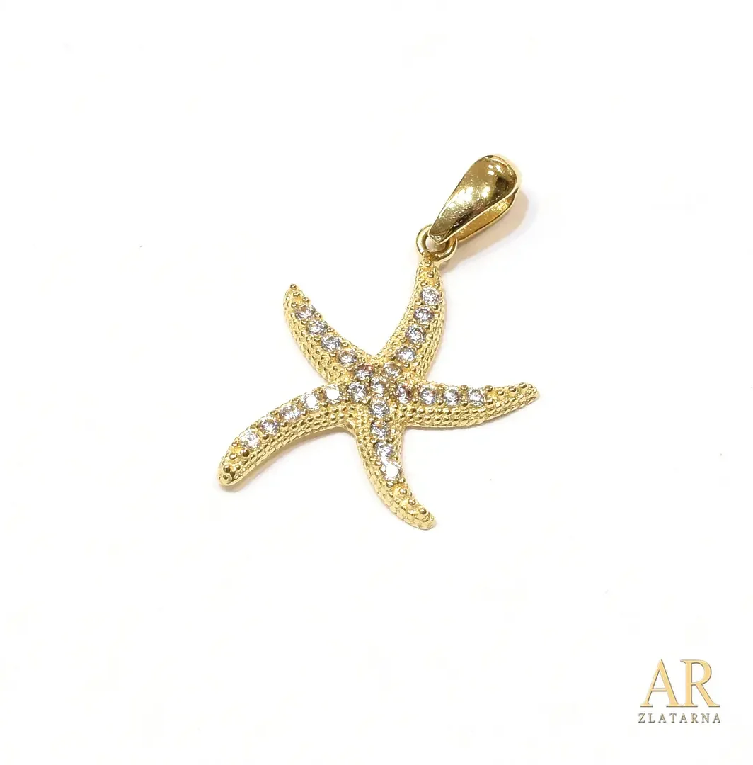 Zlatni privjesak Morska  zvijezda Model 1