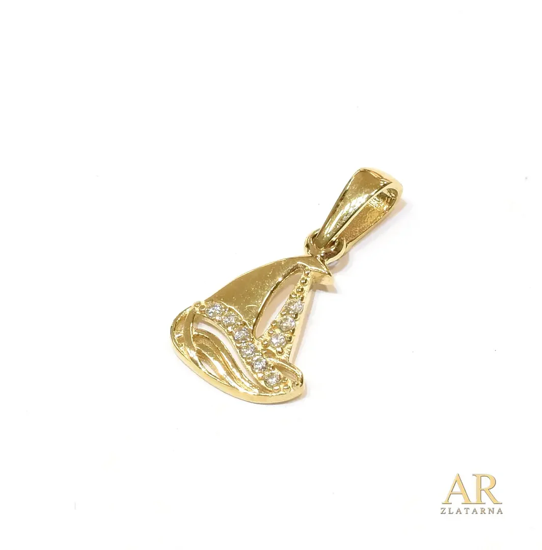 Zlatni privjesak Jedrenjak  mini