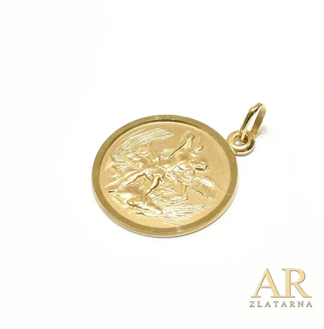Zlatni privjesak Sveti Mihovil  20mm