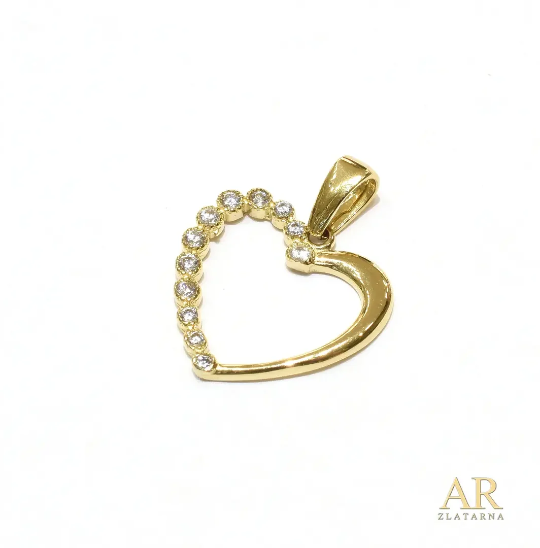 Zlatni privjesak Srce sa  cirkonima
