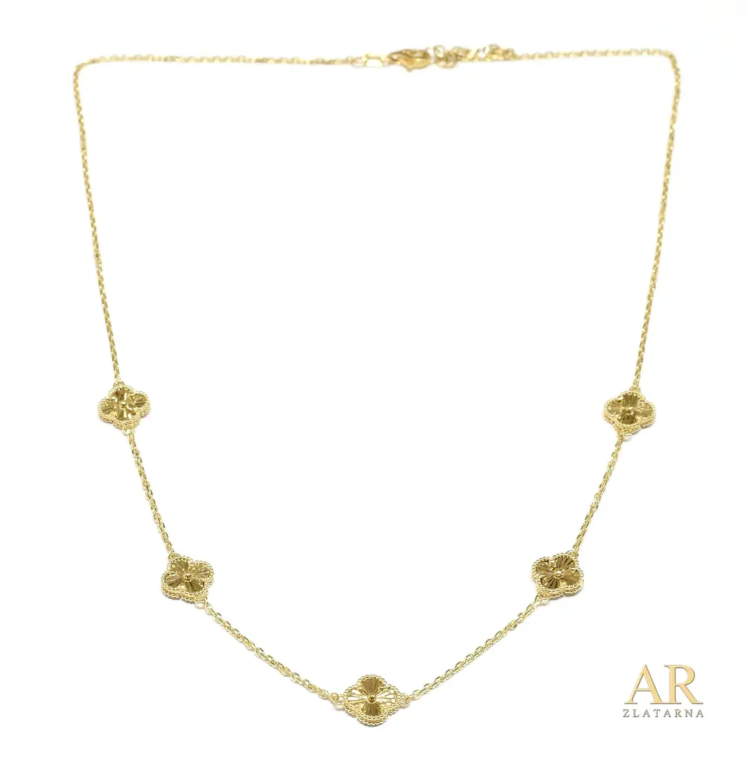 Zlatna ogrlica s pet  zlatnih  djetelina Model 1