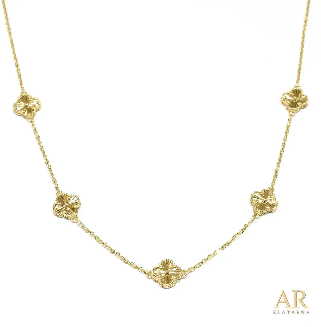Zlatna ogrlica s pet  zlatnih  djetelina Model 1