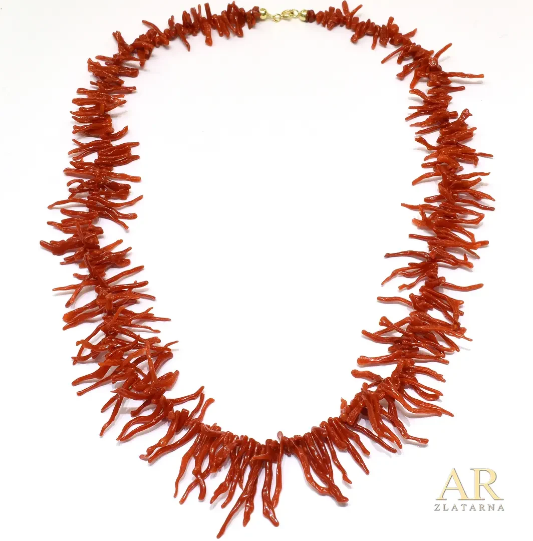Koraljna ogrlica sa dugim  granama 48cm