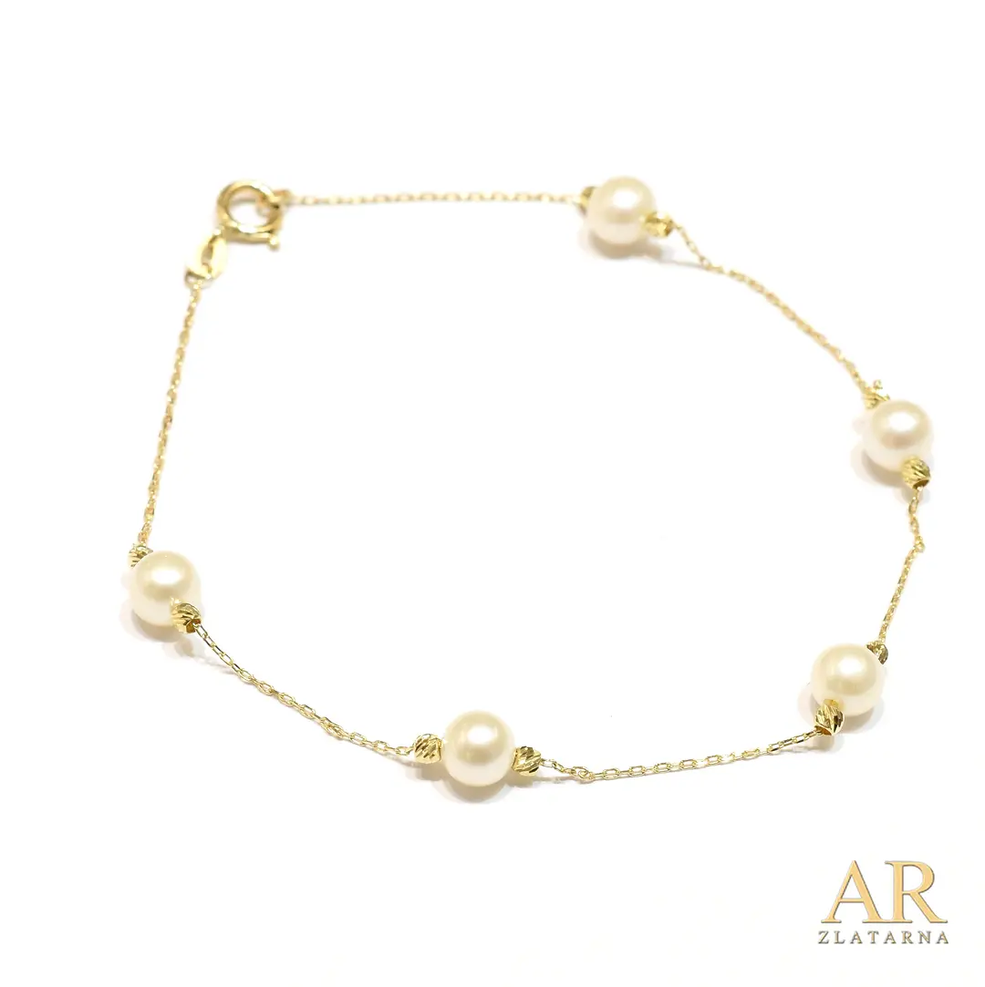 Zlatna narukvica Perle i kuglice