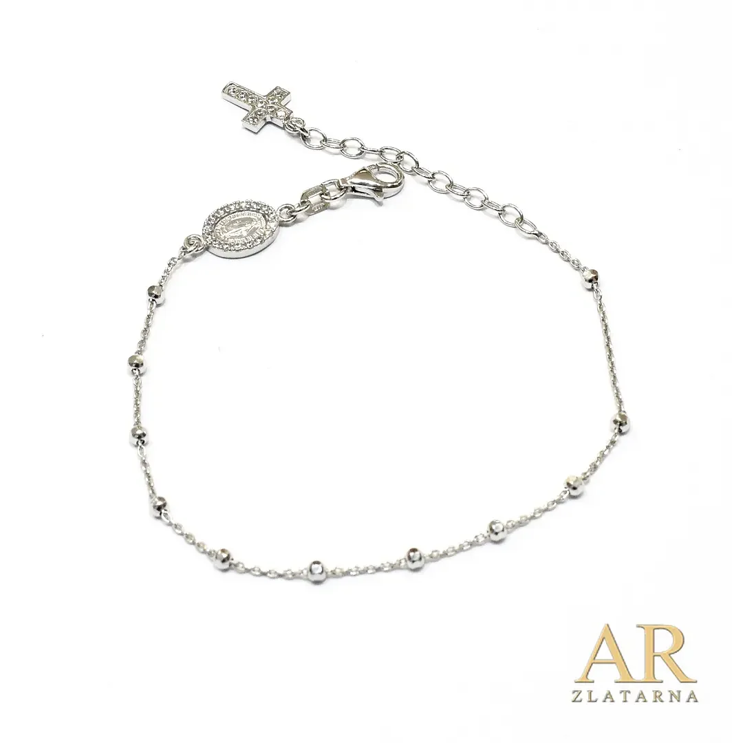 Srebrna narukvica Krunica  cirkoni u kruni 18cm Model 1