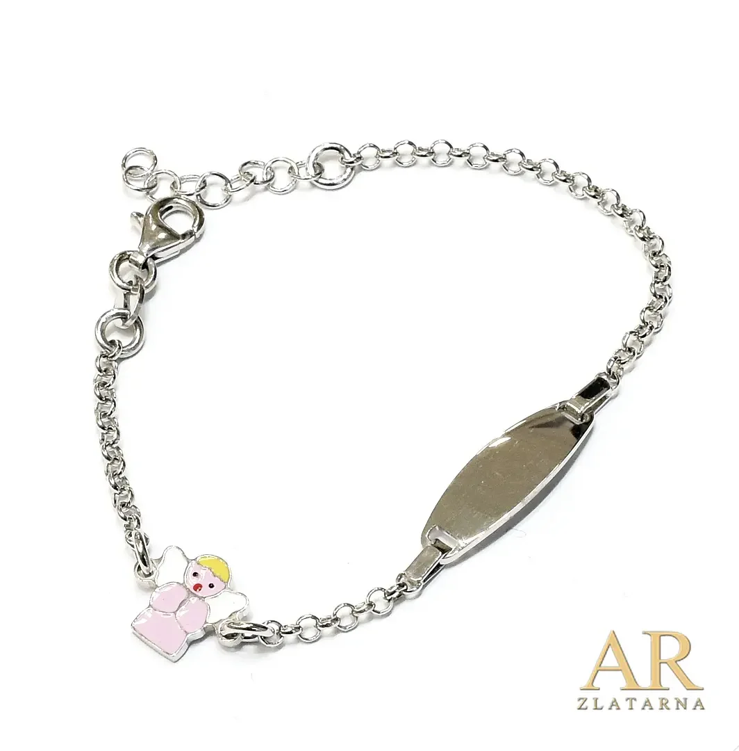 Srebrna dječja narukvica  Anđeo