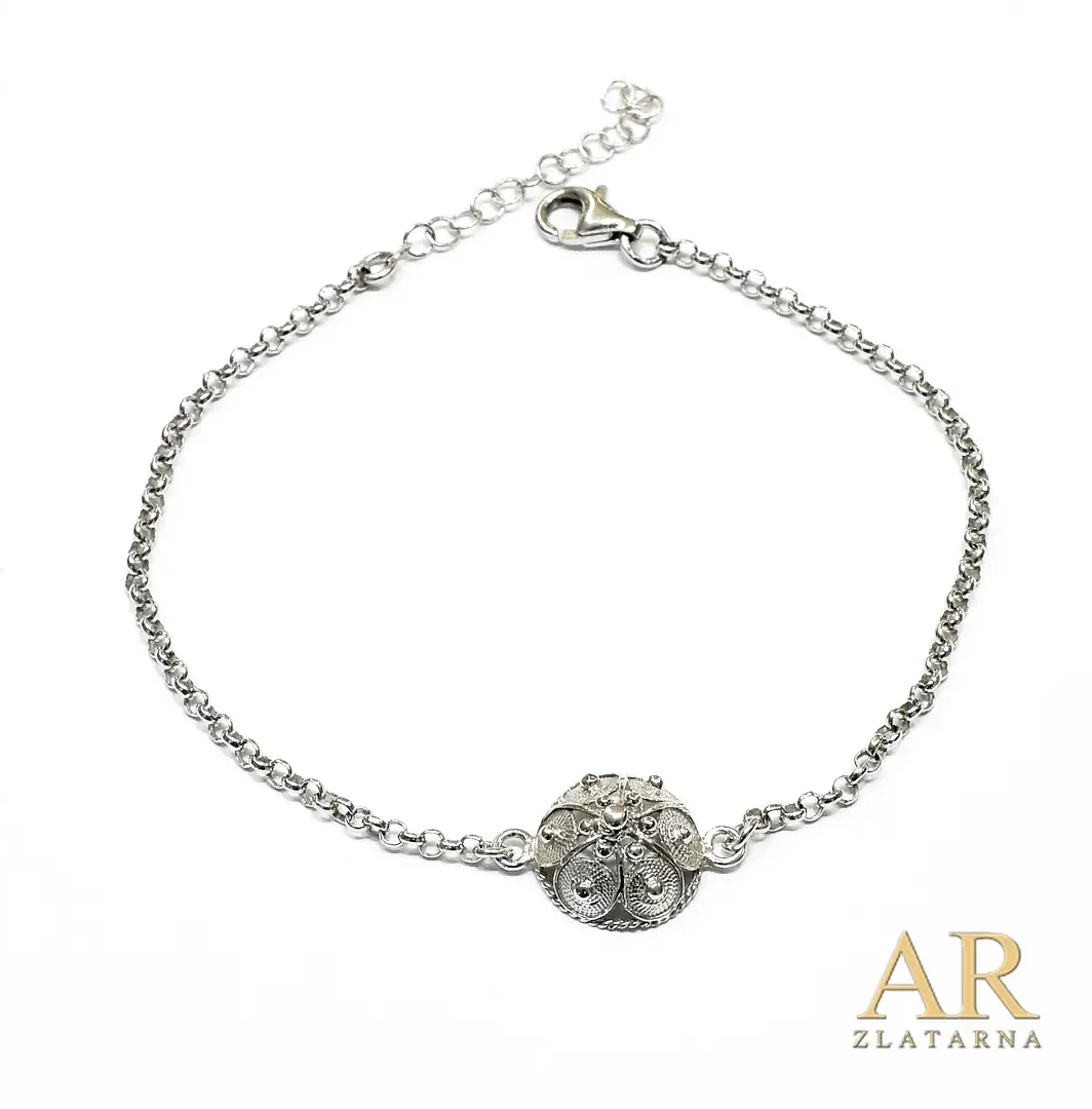 Srebrna narukvica Šibenski  botun 19cm 