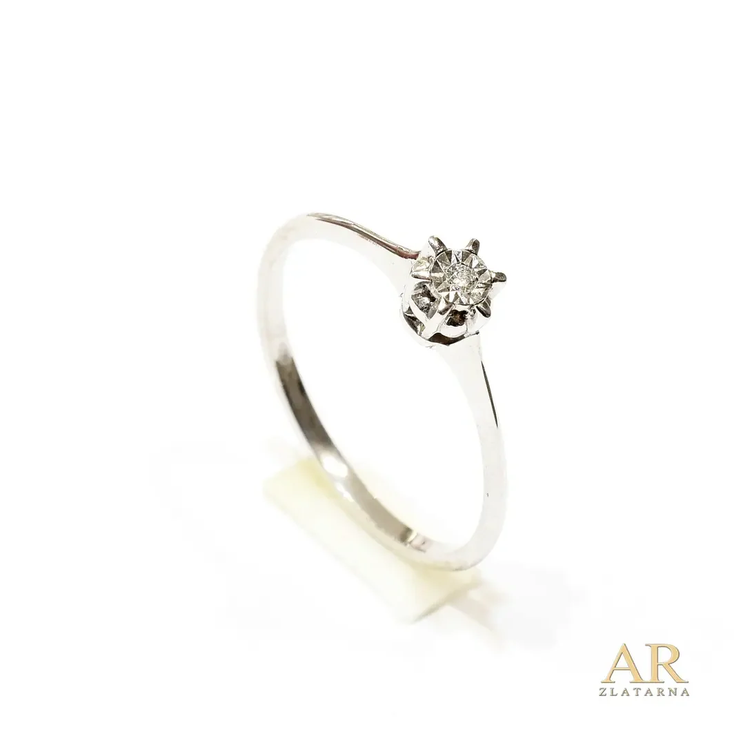 Zlatni zaručnički prsten s 0.015ct dijamantom bijelo zlato