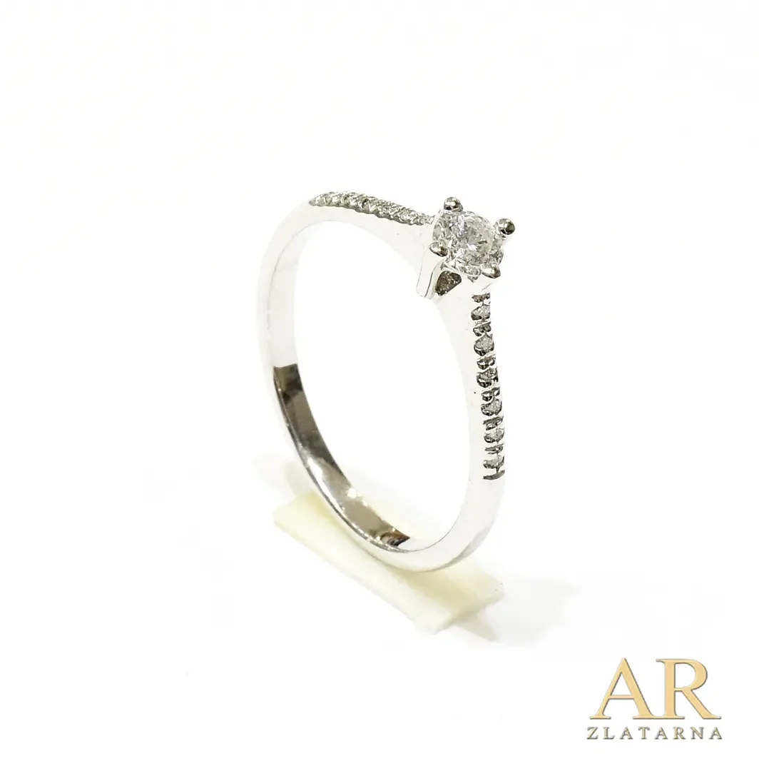 Zlatni zaručnički prsten s 0.26ct dijamantima bijelo zlato