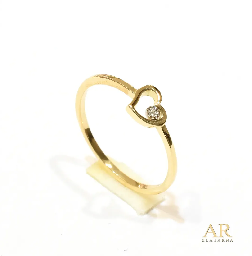 Zlatni prsten Srce s 0.005ct dijamantom