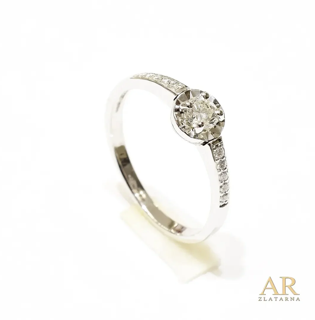 Zlatni zaručnički prsten s 0.33ct dijamantima bijelo zlato