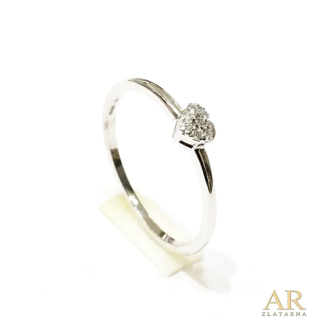 Zlatni prsten Srce s 0.056ct dijamantima bijelo zlato