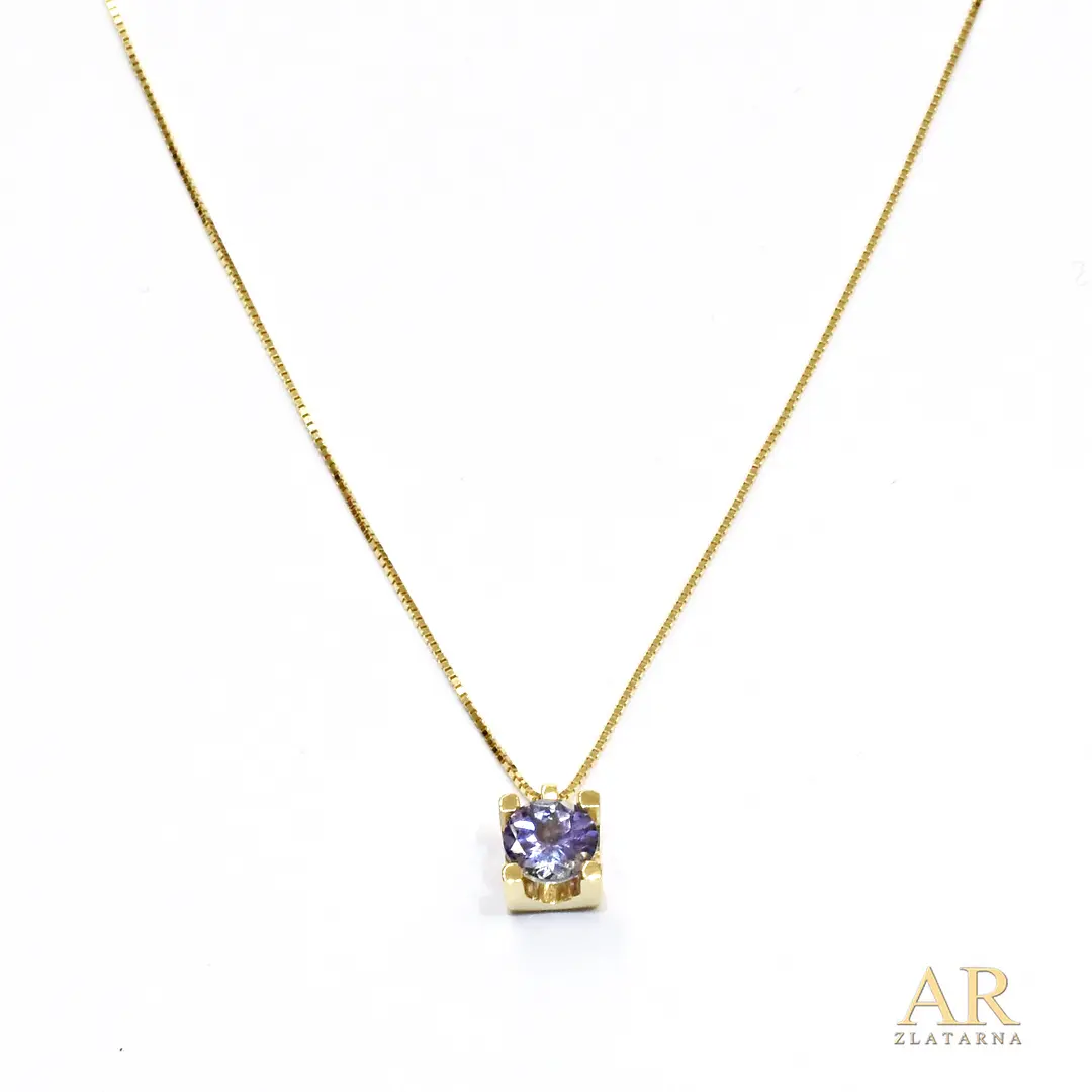 Zlatna ogrlica s 0.48ct tanzanitom 42cm