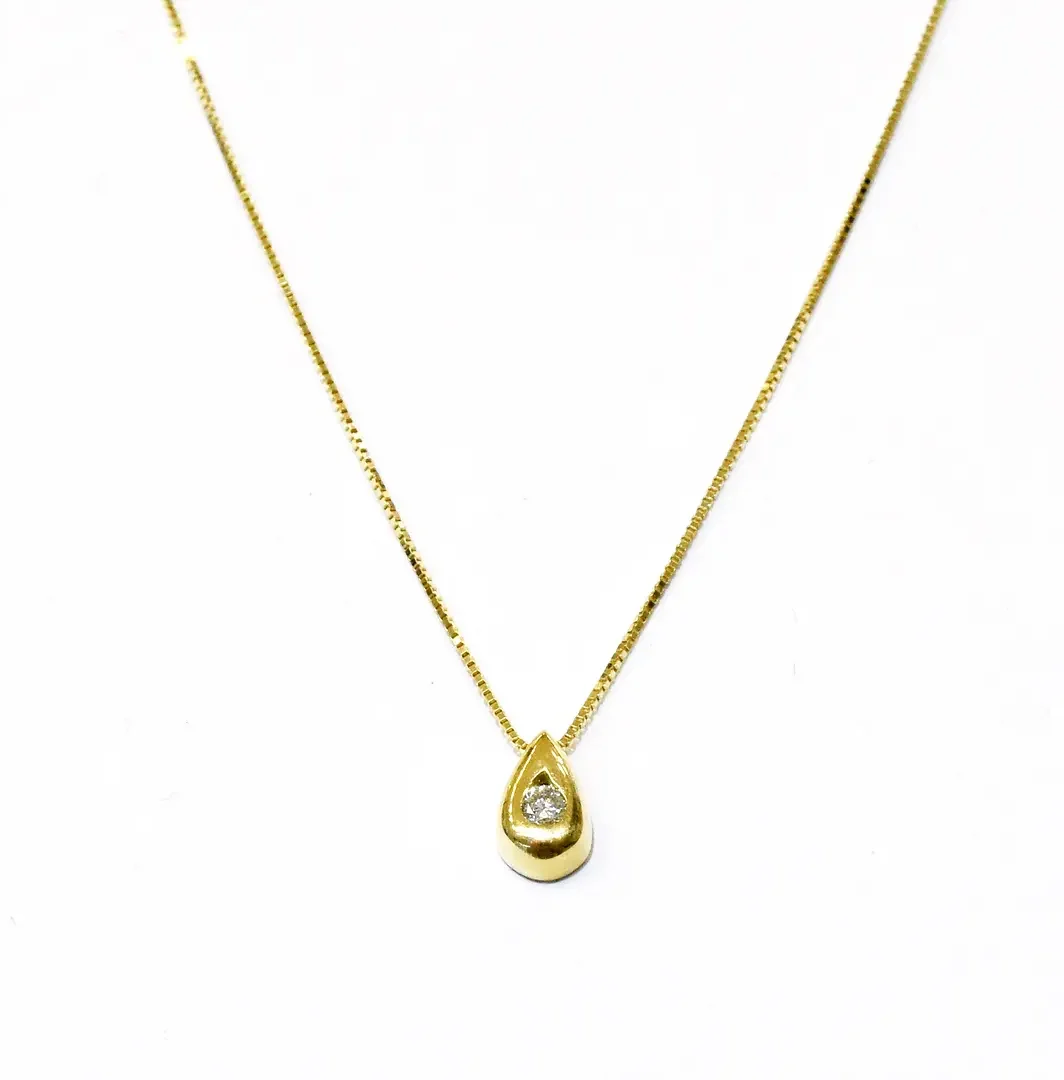 Zlatna ogrlica Suza s 0.04ct  dijamantom