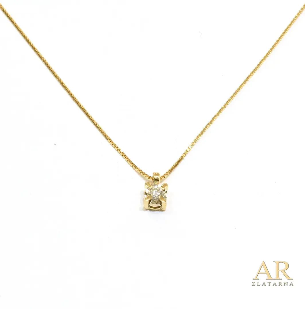 Zlatna ogrlica s 0.07ct dijamantom