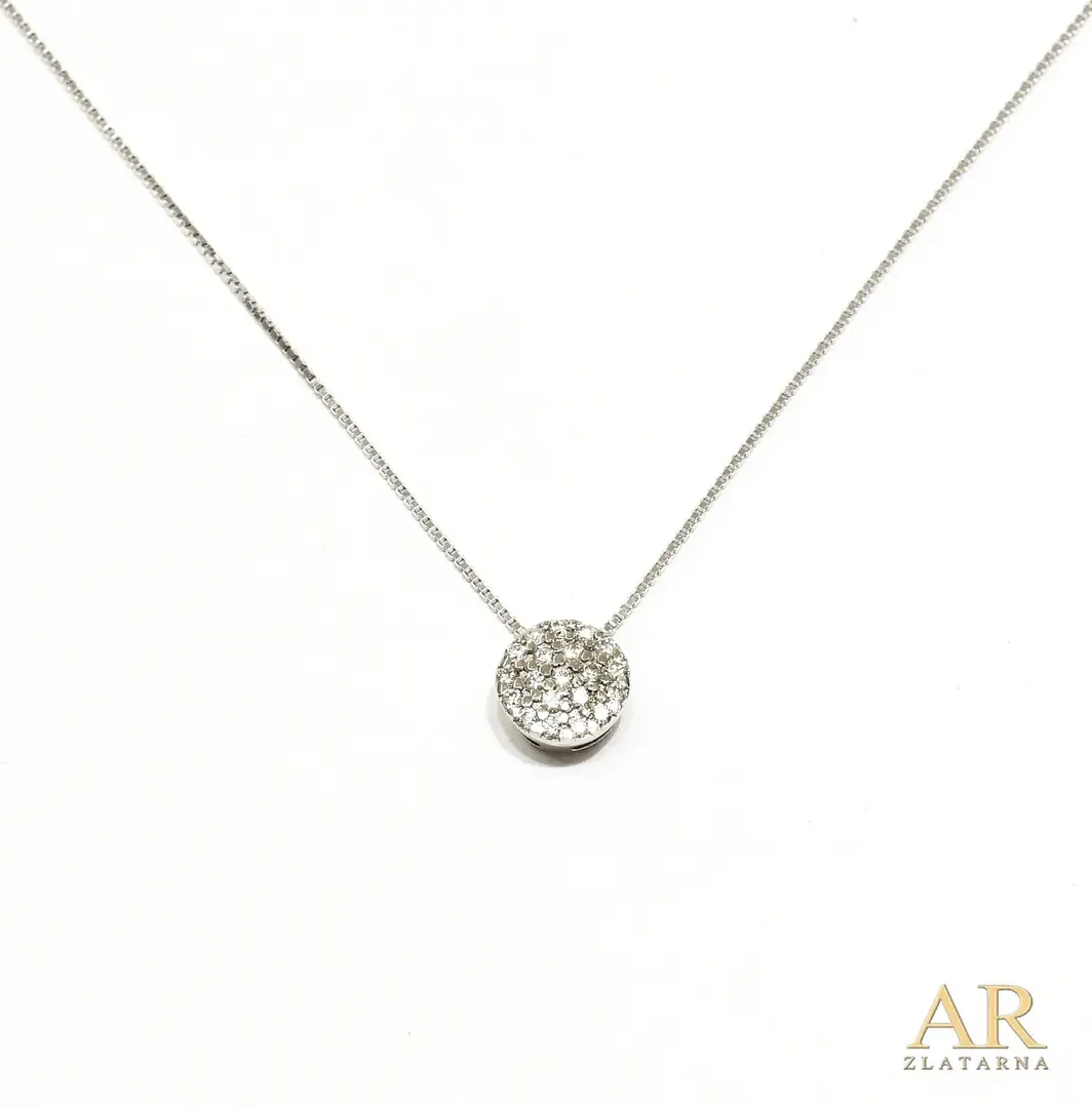 Zlatna ogrlica bijelo zlato s 0.107ct dijamantima