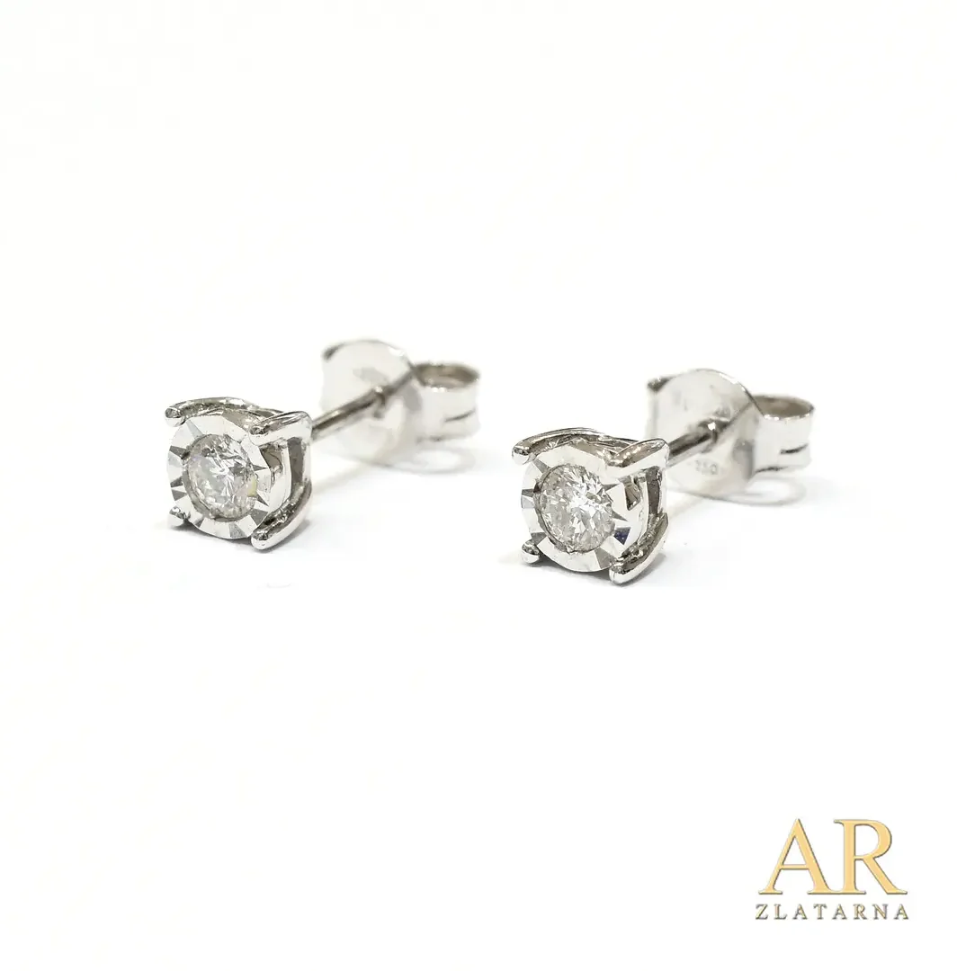 Zlatne naušnice s 0.24ct  dijamantom bijelo zlato