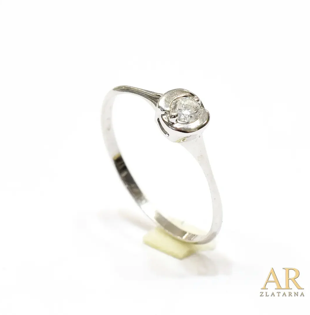Zlatni  zaručnički prsten bijelo zlato s 0.10ct dijamantom Model 2