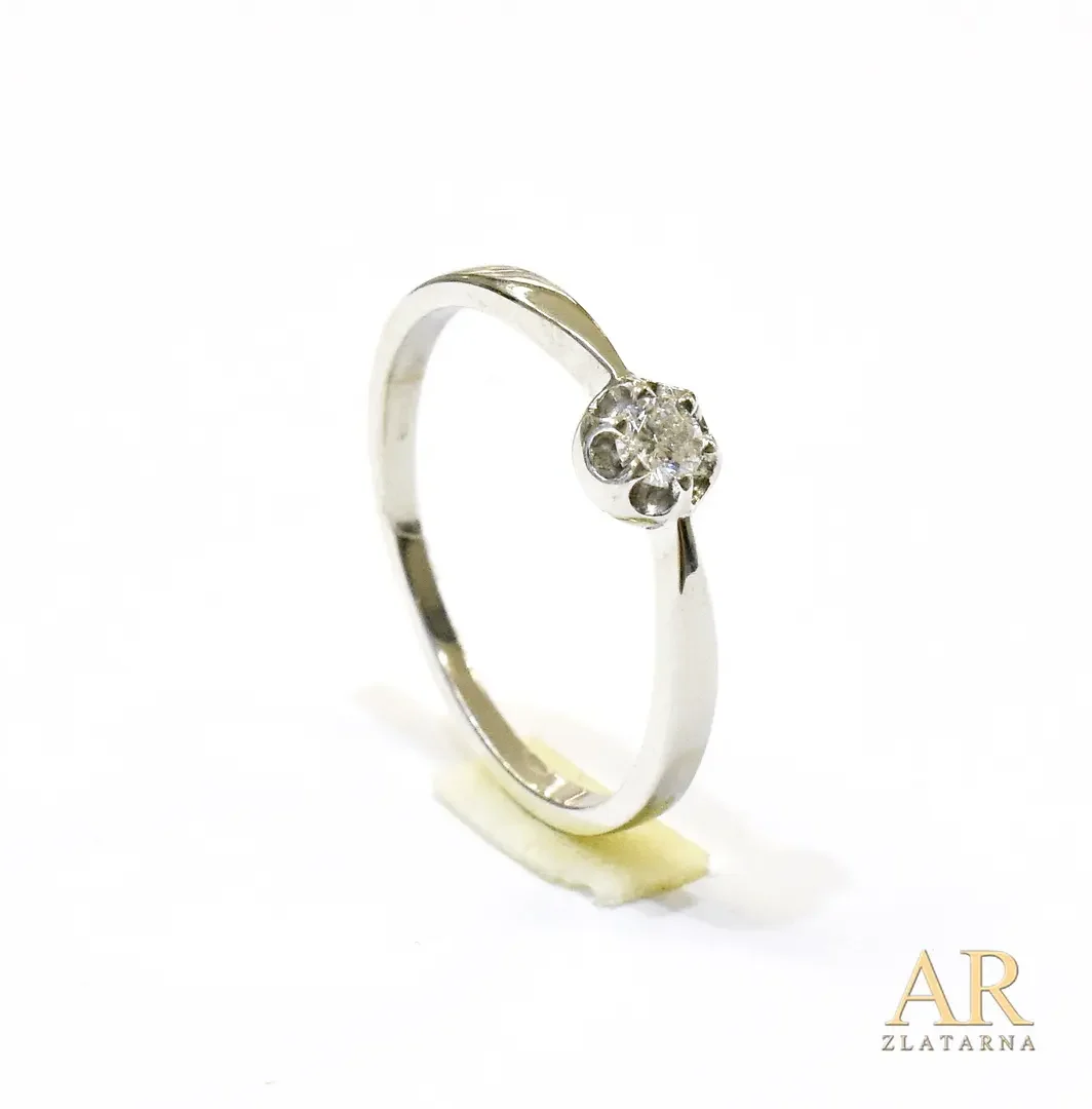 Zlatni zaručnički prsten  bijelo zlato s 0.12ct dijamantom