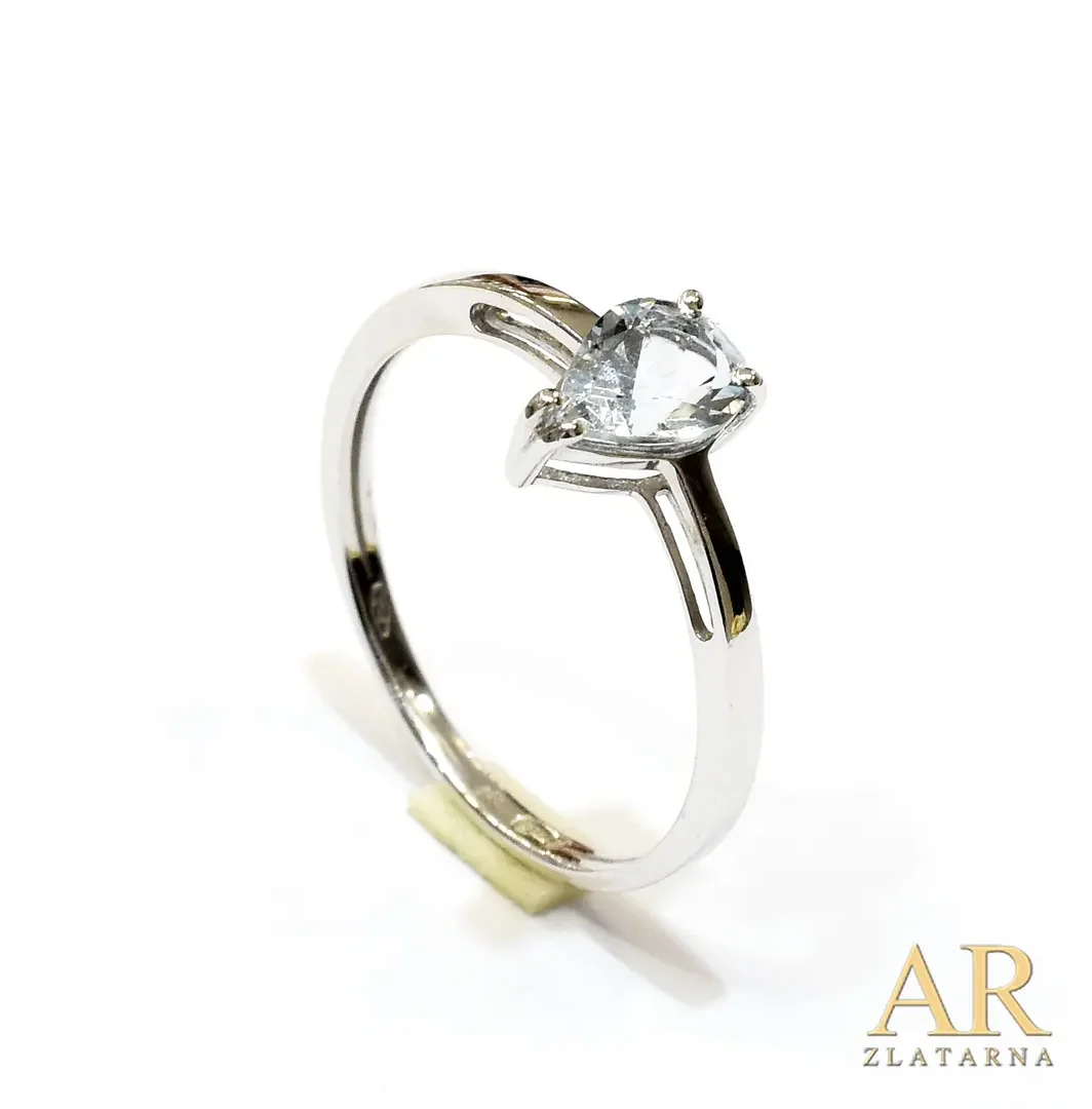 Zlatni  zaručnički prsten bijelo zlato s 0.90ct aquamarinom
